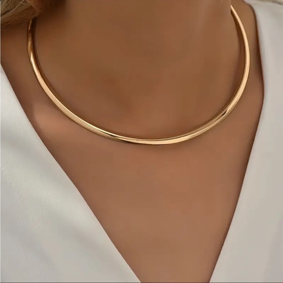 Niche 2025 Elegant Smooth Curved Choker Necklace - Short Clavicle Chain - Picture 4 of 7